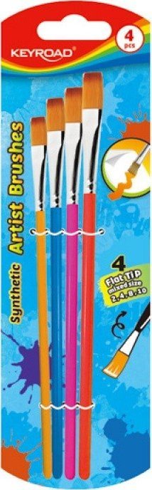 Keyroad Pędzle KEYROAD, 4szt., blister, mix kolorów