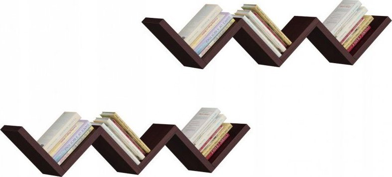 Elior Wiszące półki na książki w kolorze wenge - Bertos 2X