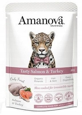 Amanova Kot Tasty Salmon & Turkey saszetka 85g