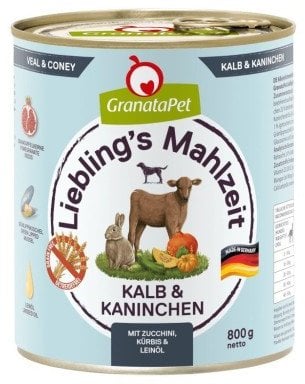 GranataPet Lieblings Mahlzeit cielęcina i królik mokra karma dla psa 800g