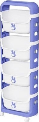 Korbi SZAFKA PLASTIKOWA ZABAWKI POJEMNIK REGAŁ NIEBIESKI KRÓLIK 4 PÓŁKI RG33