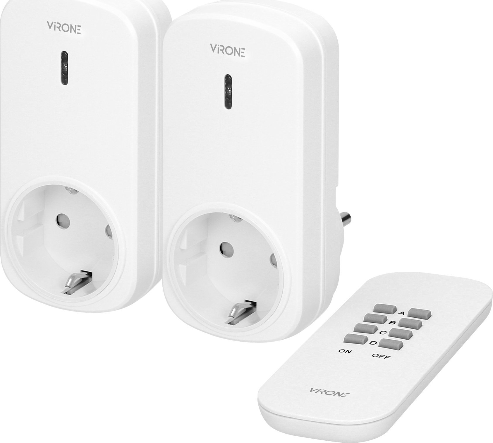 Orno Zestaw bezprzewodowych gniazd sterowanych pilotem 2+1, Schuko