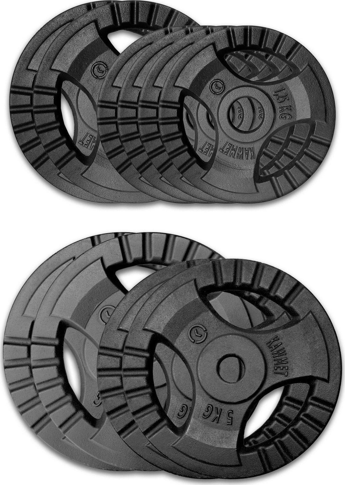 Kawmet Zestaw obciążeń żeliwnych 40 kg (28,5 mm) - 2x10kg, 2x5kg, 2x2,5kg ,4x1,25 kg