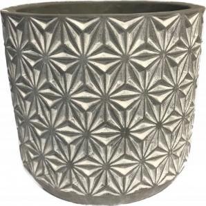 Polnix Doniczka betonowa na kwiaty etno 12,5 cm szara