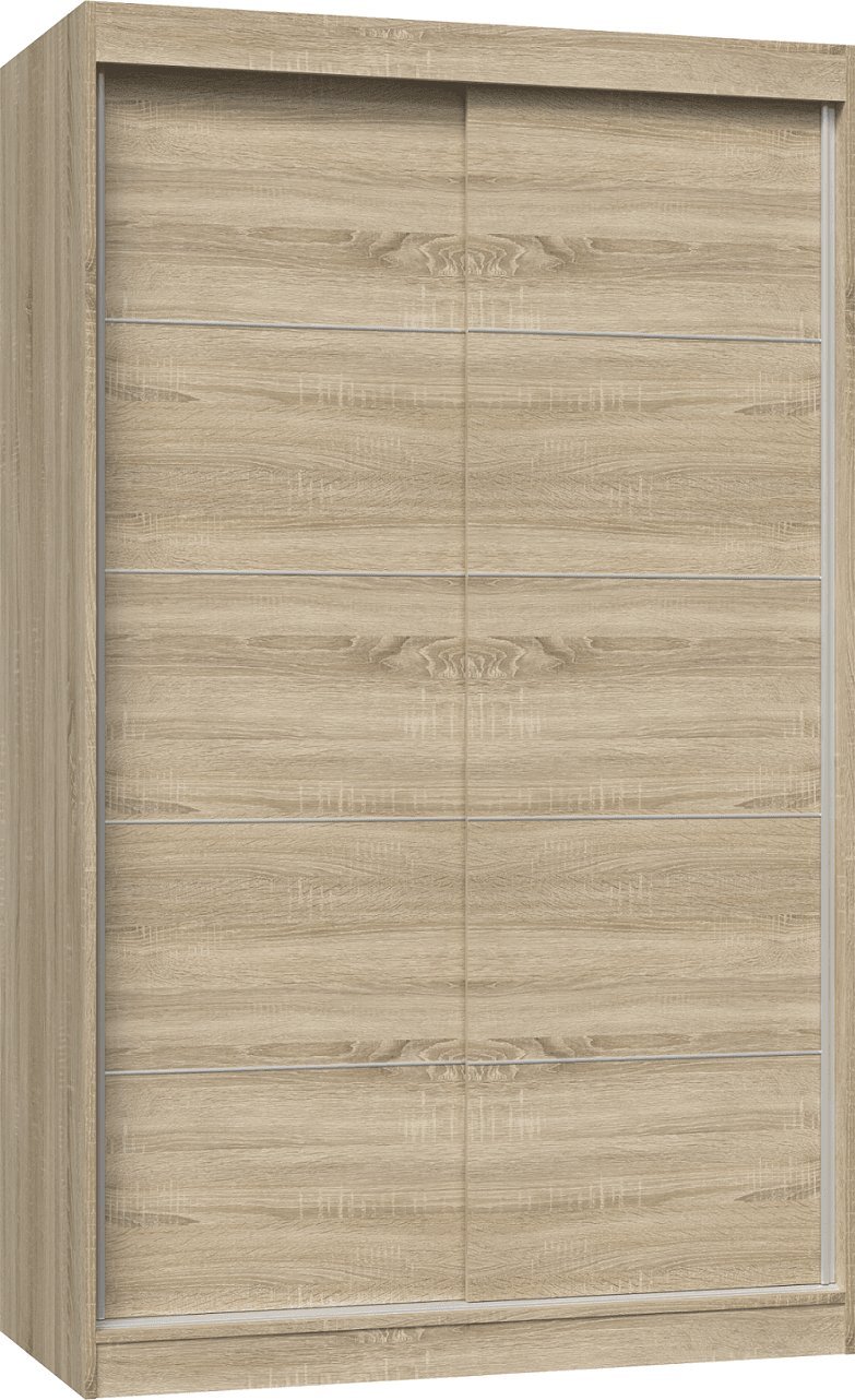 Topeshop SZAFA PRZESUWNA IGA 120 CM DRZWI ZE SZPROSAMI DĄB SONOMA