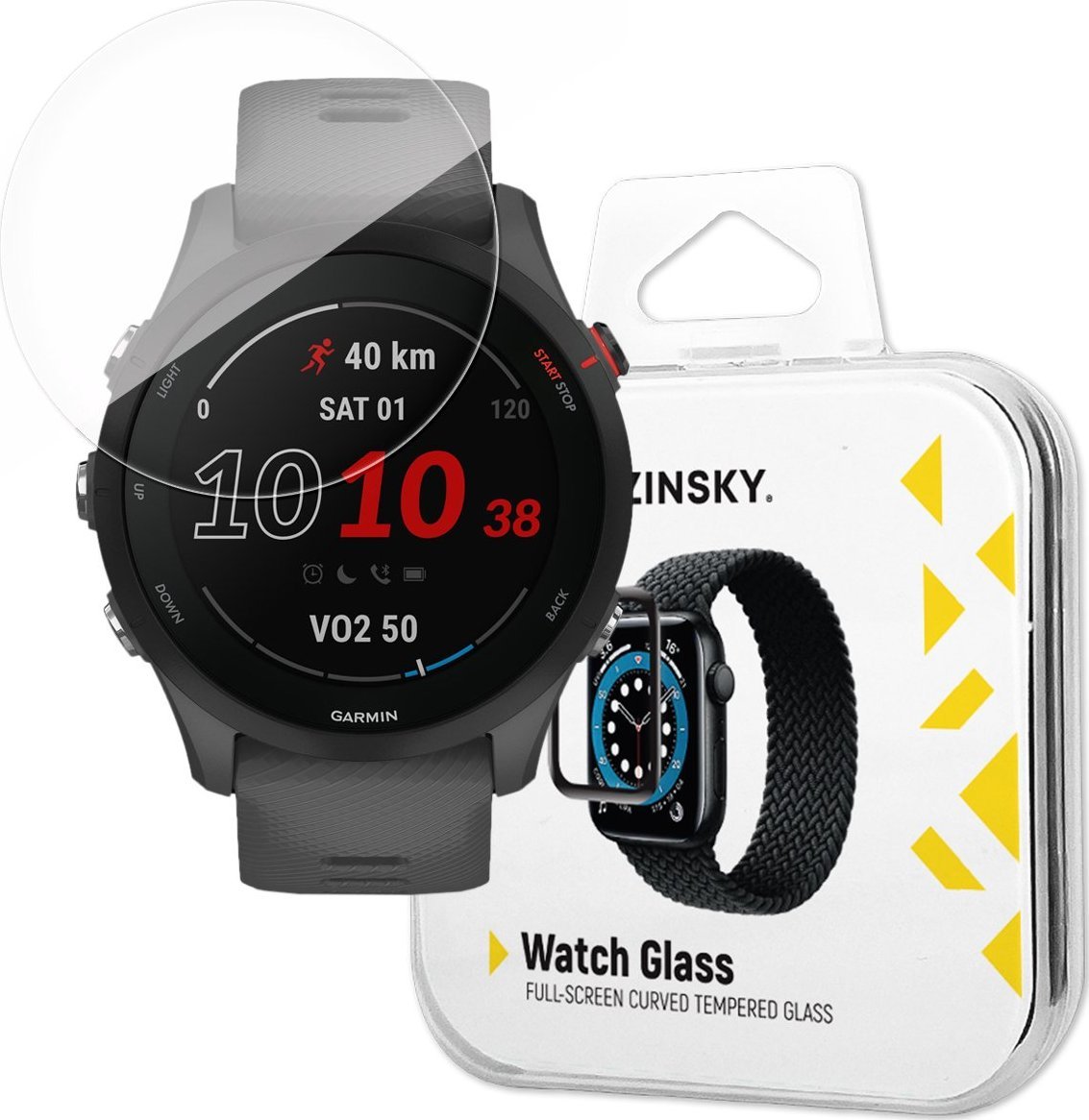 Wozinsky Wozinsky Full Glue Tempered Glass szkło hartowane do Garmin Forerunner 255 9H na cały ekran z czarną ramką