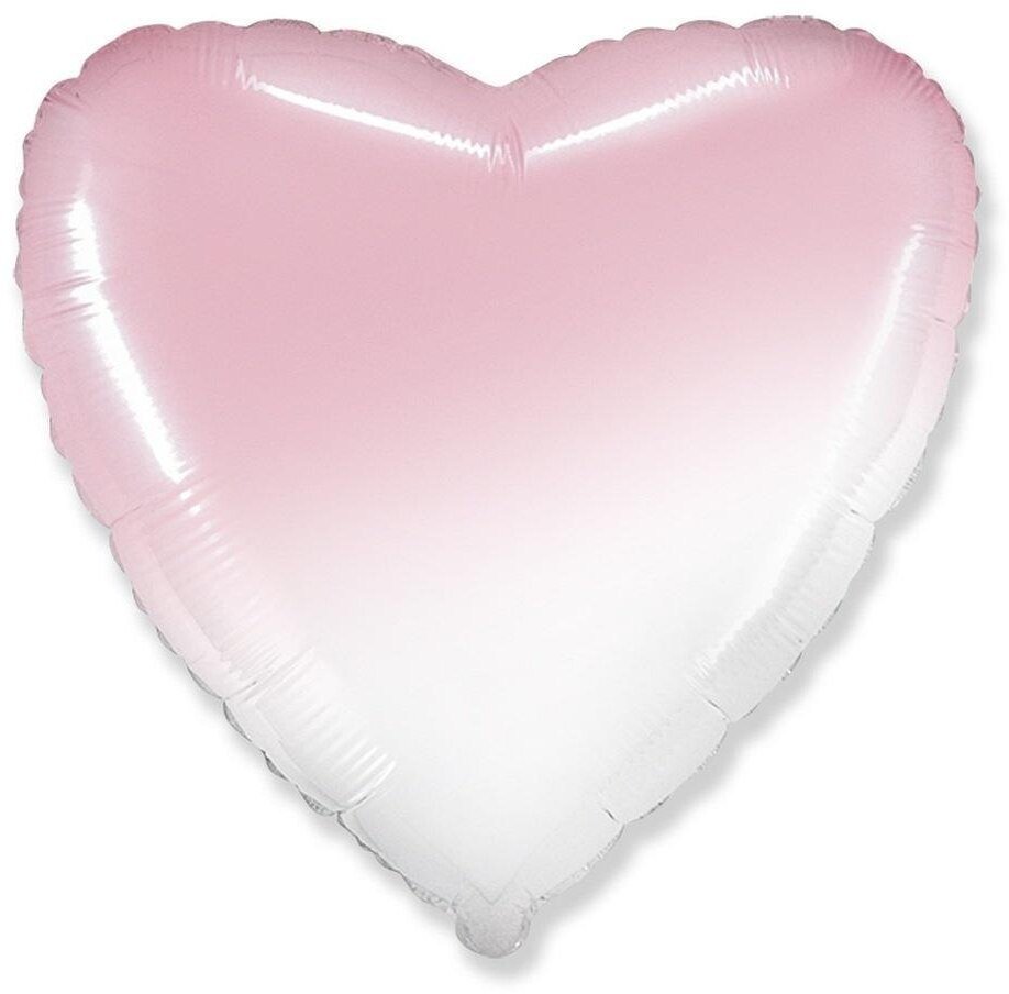 GoDan Balon foliowy 46cm w kształcie serca gradient biało-różowy