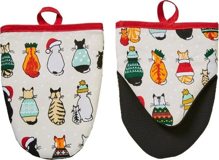 Komplet 2 łapek kuchennych Xmas Cats in Waiting 7CCAW022