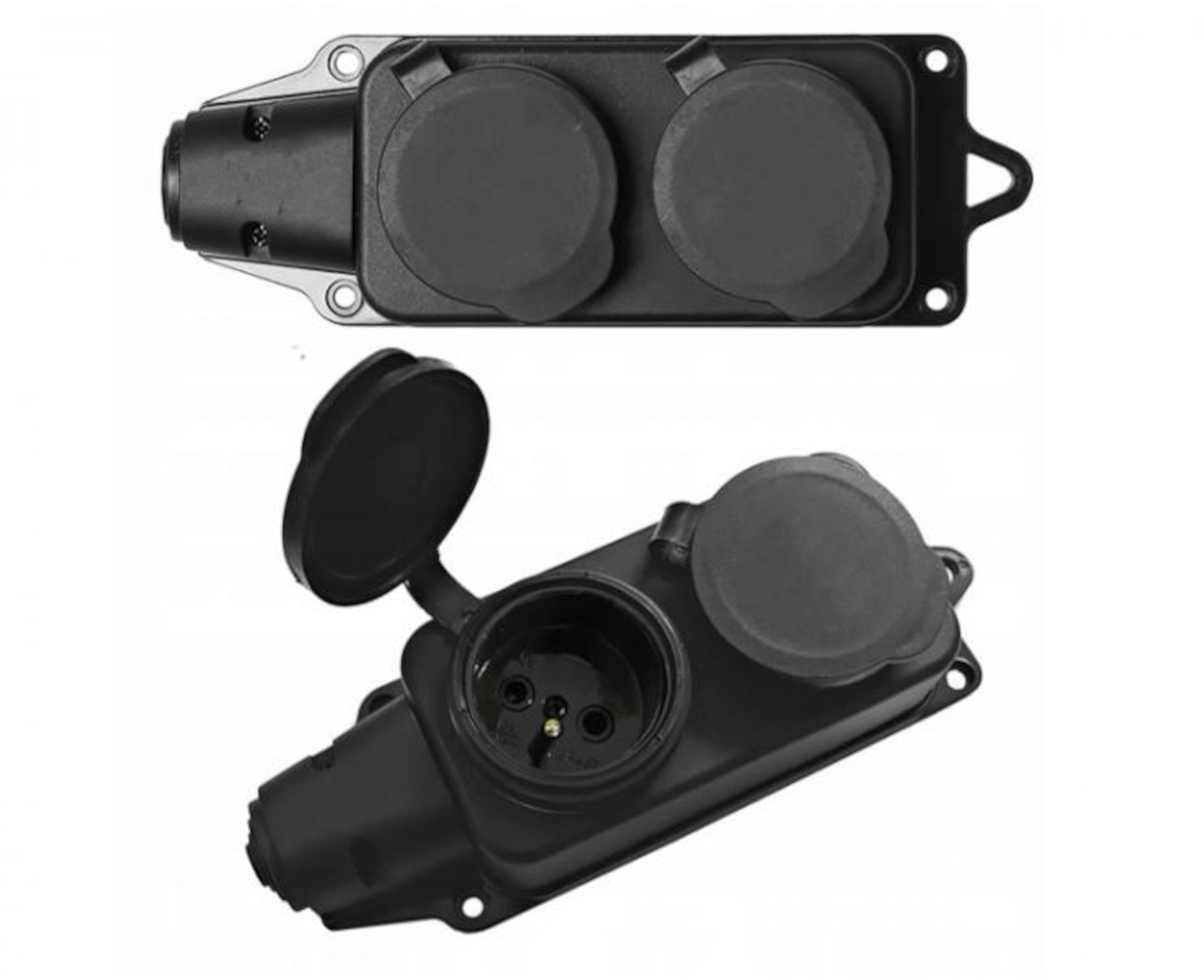 Gniazdo prądowe z uziemieniem podwójne PG102 natyn