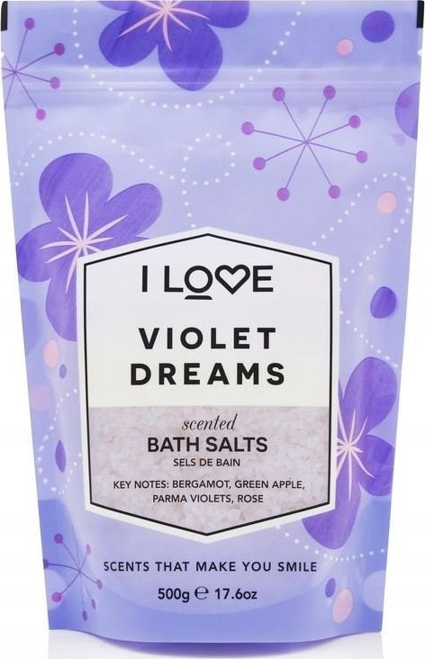 I LOVE_Scented Bath Salts kojąco-relaksująca sól do kąpieli Violet Dreams 500g