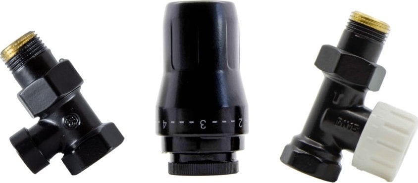 Schlosser ZESTAW TERMOSTATYCZNY STANDARD 1/2GZ x 1/2GW PROSTY - CZARNY MAT