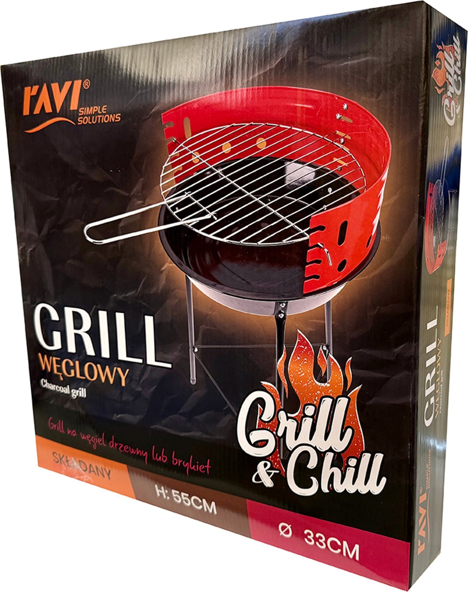 Ravi Grill węglowy Ravi 55x33cm