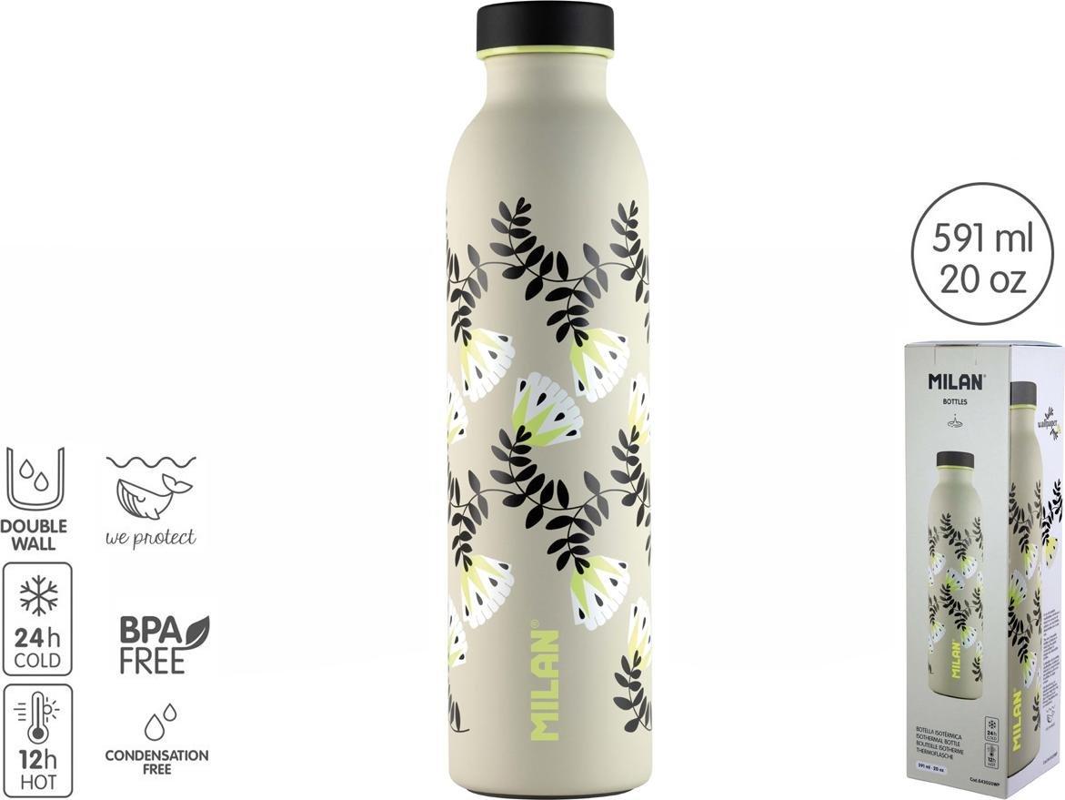 Milan BUTELKA TERMICZNA MILAN WALLPAPER BEŻOWA 591ML