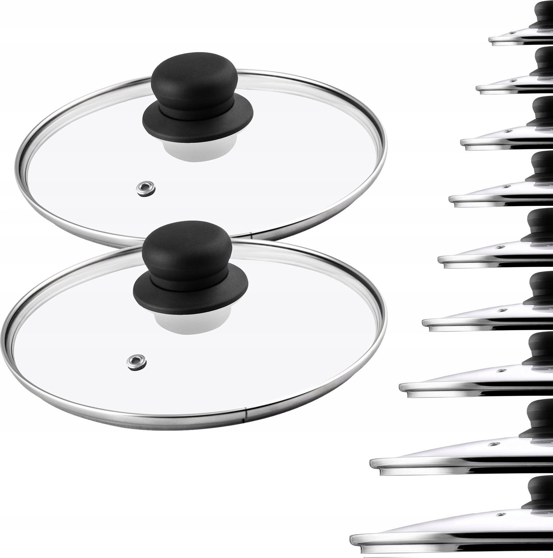 Kadax Pokrywka Szklana 20cm Do Patelni Garnka Pokrywa 2x