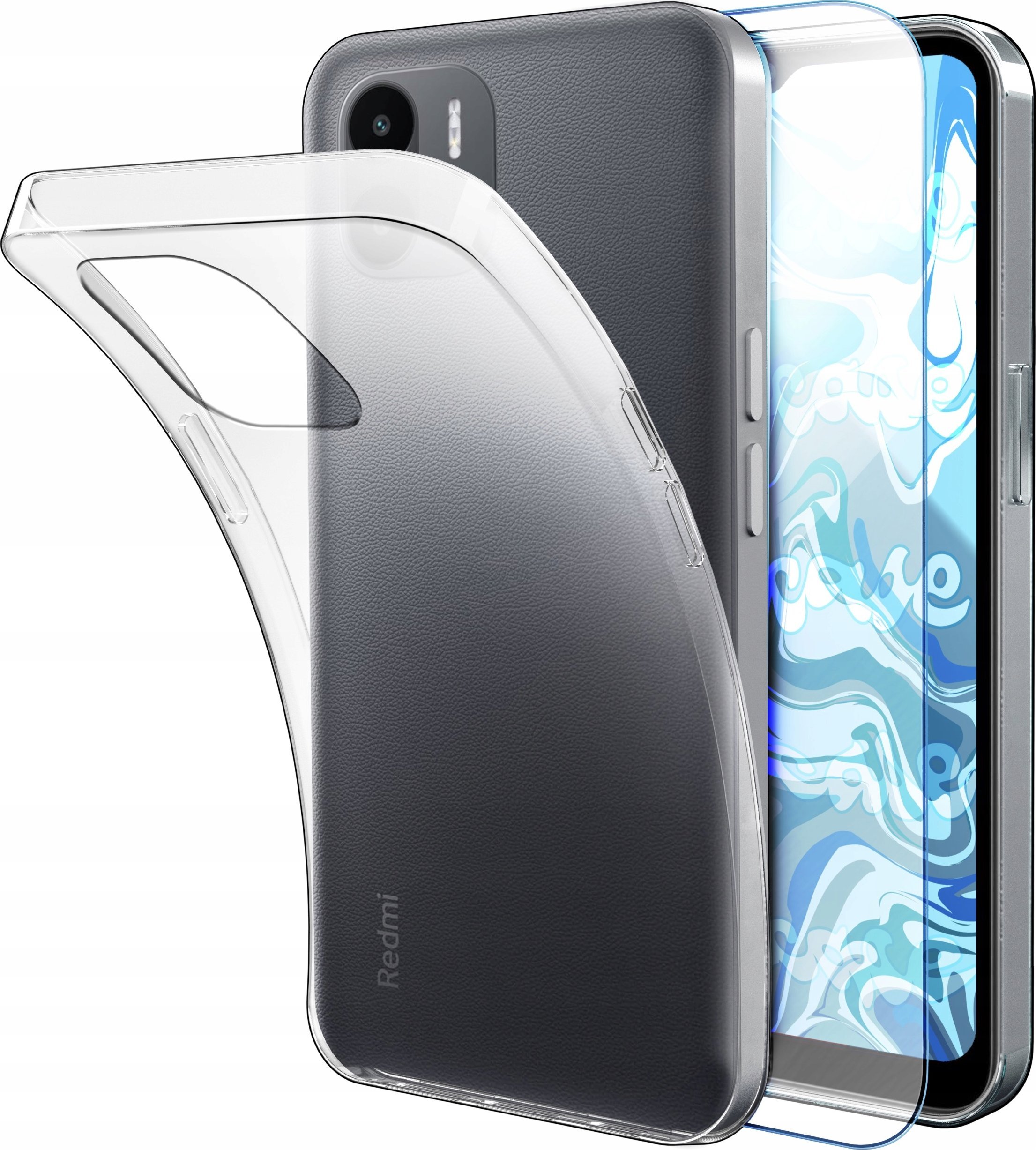 Etui Do Xiaomi Redmi A1 / A2 (Przezroczyste, Silikonowe, Ochronne) Szkło