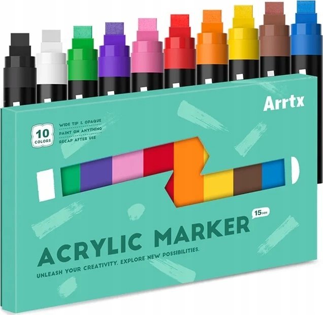 ARRTX Akriliniai markeriai - flomasteriai ARRTX Jumbo, 10 spalvų