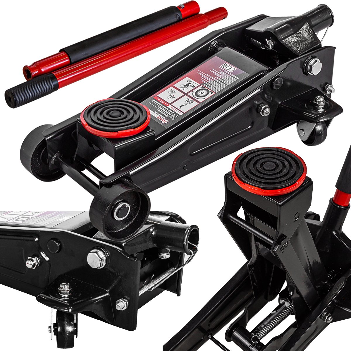 FORCEKRAFT Podnośnik HYDRAULICZNY samochodowy ŻABA 3 TONY lewarek + GUMA