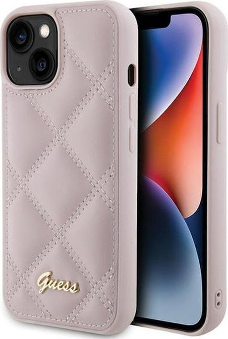 Guess Guess GUHCP15SPSQSQSP iPhone 15 6.1" różowy/pink hardcase Quilted Metal Logo