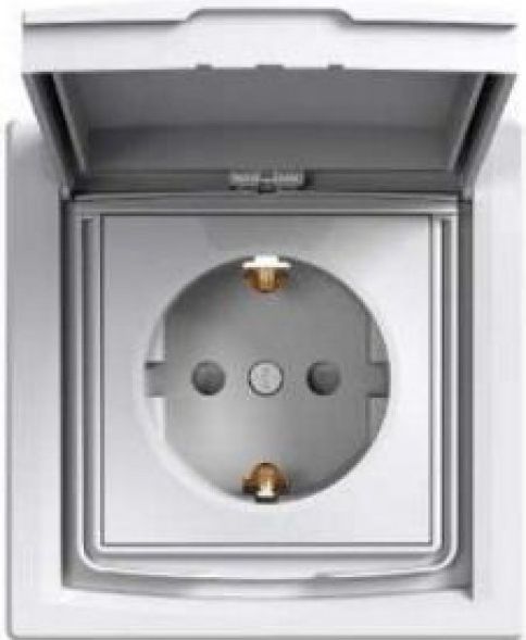 Schneider Electric Gniazdo instalacyjne Asfora pojedyncze z klapką białe (EPH3100321)