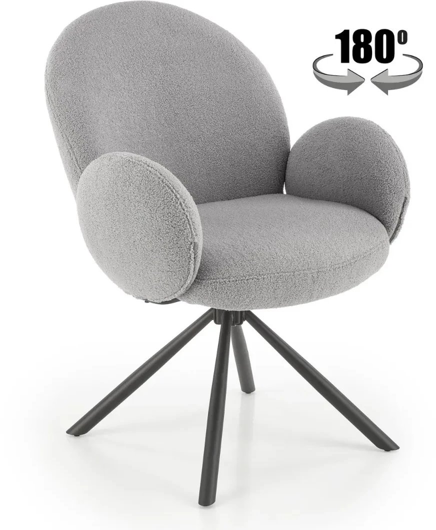 Krzesło tapicerowane K498 szare HALMAR