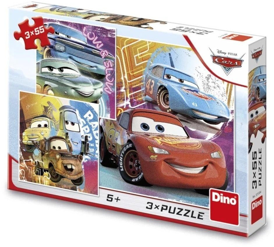 Puzzle 3x55 Auta Cars Kumple
