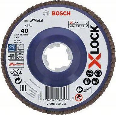 Bosch X-LOCK tarcza ścierna 125mm K40 (2608619209)