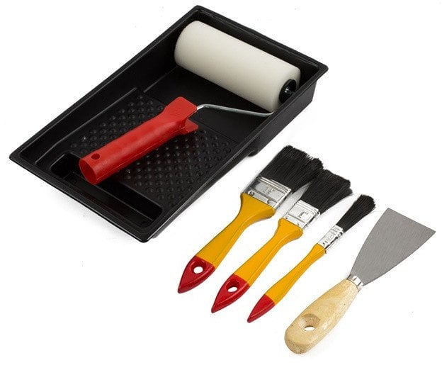 TRAY+3 BRUSH+SPATULA+ROLLER SET OKKO