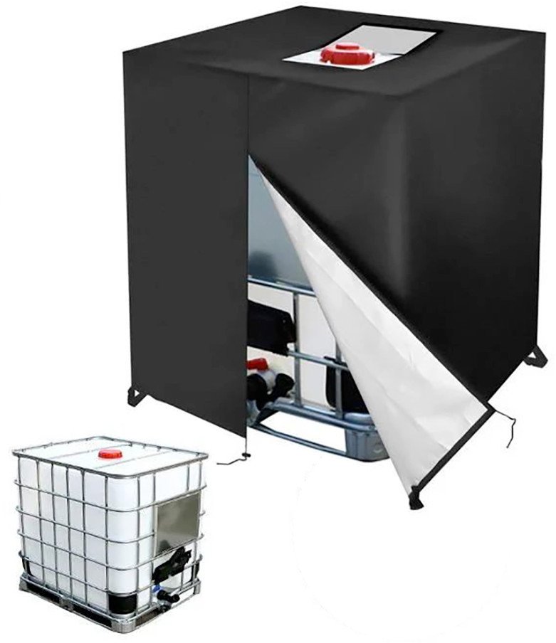 Pokrowiec ochronny na zbiornik IBC (mauzer) na deszczówkę 1000 l na zamek