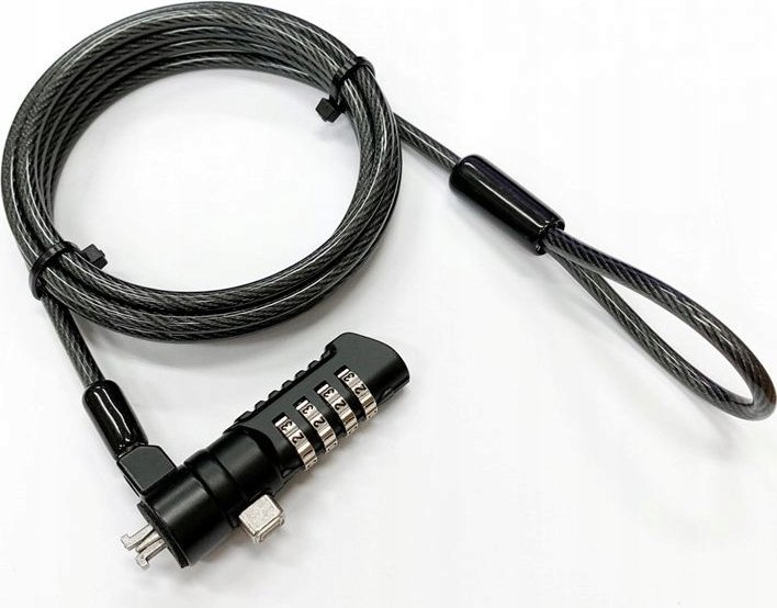 Linka zabezpieczająca eStuff eSTUFF GLB220105 zapięcie do kabli Czarny 1,8 m