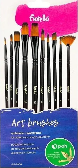 Pędzle artystyczne nylonowe 10szt