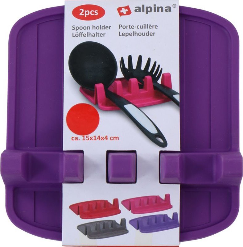 Alpina Uchwyt na łyżki / przybory kuchenne 2 szt. (fioletowy)