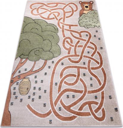 Dywany Łuszczów Dywan FUN Honey dla dzieci, niedźwiedź, pszczoły beż, 200x290 cm