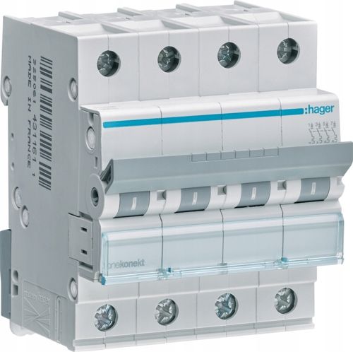 Hager Wyłącznik nadprądowy 4P C 40A 6kA AC (MCN440E)
