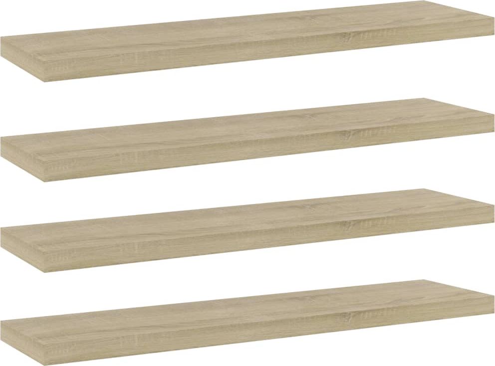 vidaXL Półki na książki, 4 szt., kolor dąb sonoma, 40x10x1,5 cm, płyta