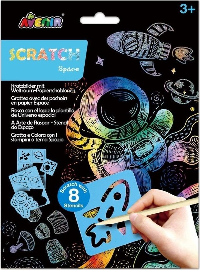 Wydrapywanki z szablonami - Kosmos