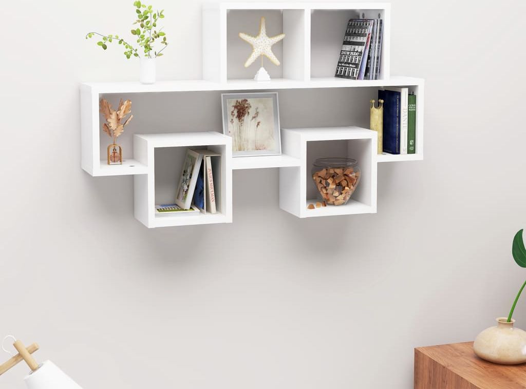 vidaXL Półka ścienna samochód, biała, 82x15x51 cm, płyta wiórowa