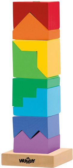 Woodyland WOODYLAND Kolorowa wieża z klocków - 91102