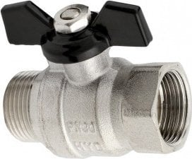 Hydroland ZAWÓR KULOWY WODNY TYTAN 1/2" MOTYL N/W // ZKW-15-WN-M-H-TYTAN