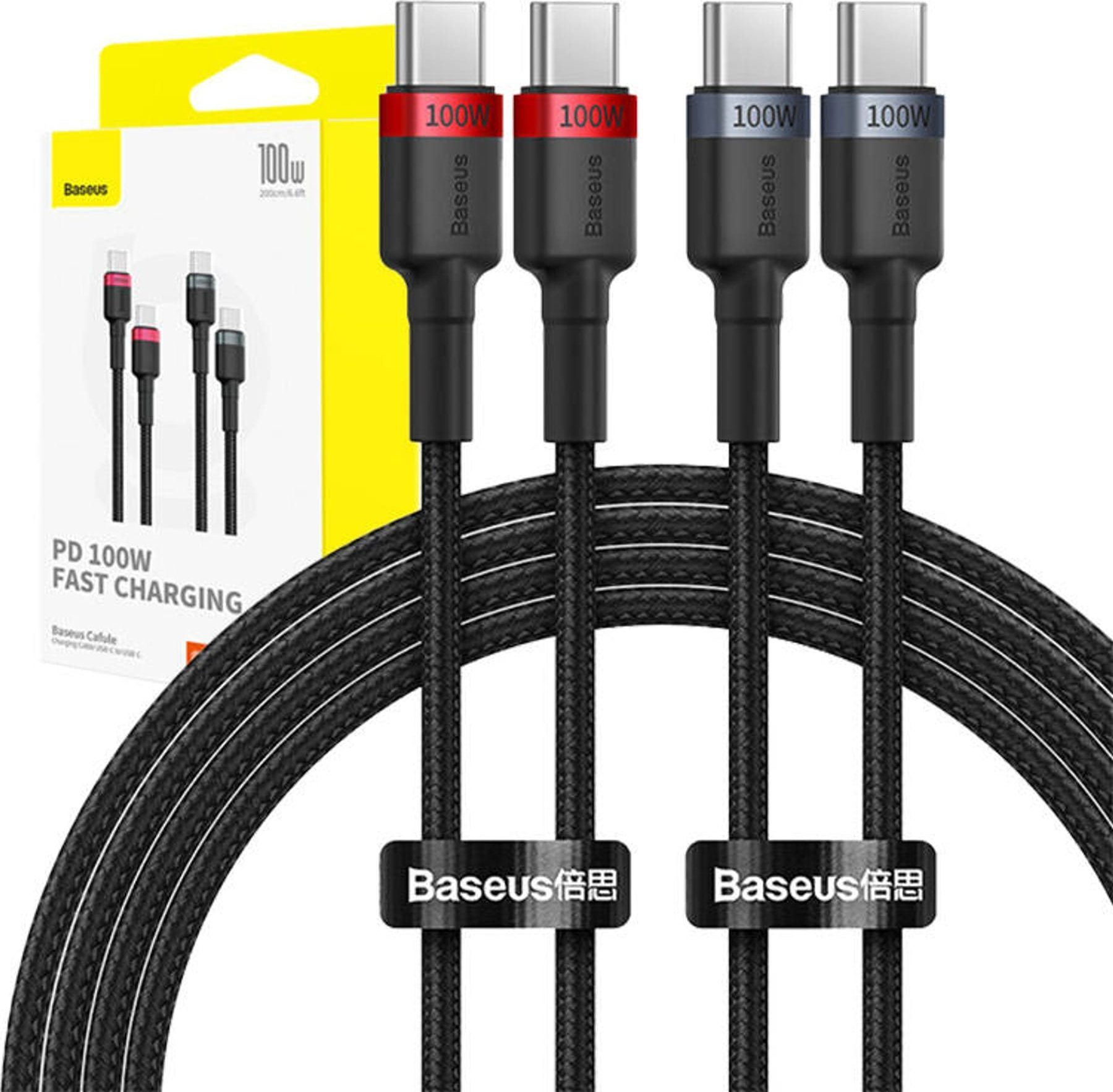 Kabel USB Baseus USB-C - USB-C 2 m Czarny (BSU4886)