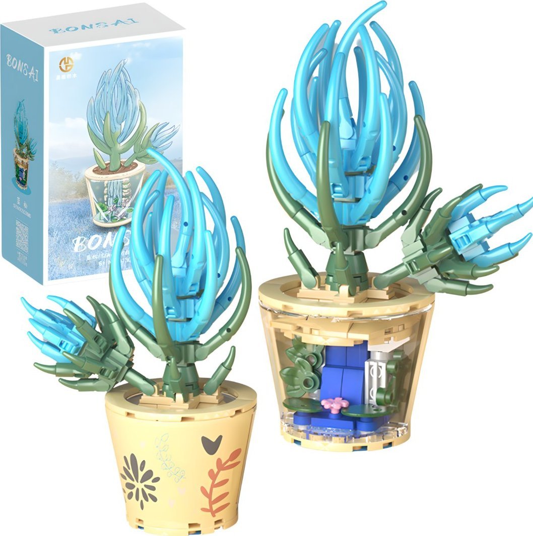 ZESTAW KLOCKI KWIATY W DONICZCE 3D DWUSTRONNA DONICZKA WODOSPAD