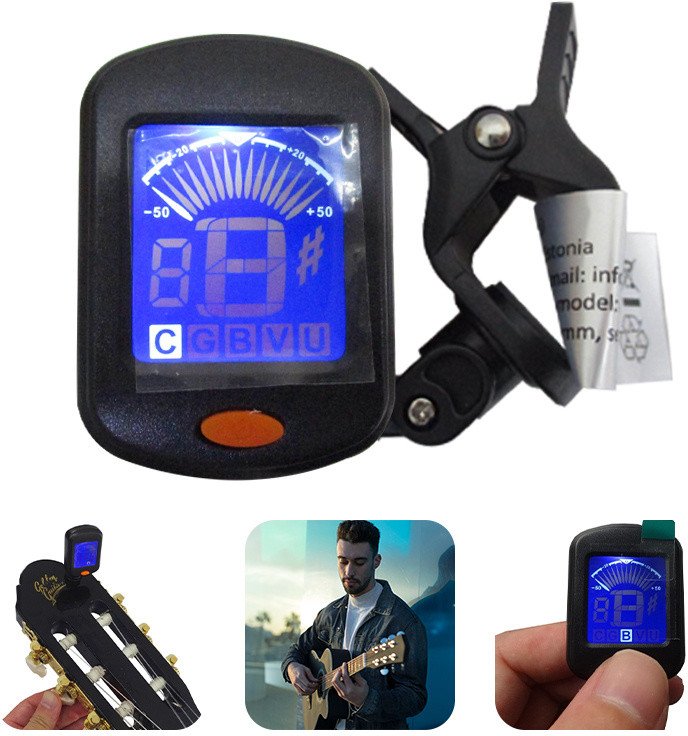 Elektroniczny tuner stroik gitarowy one size