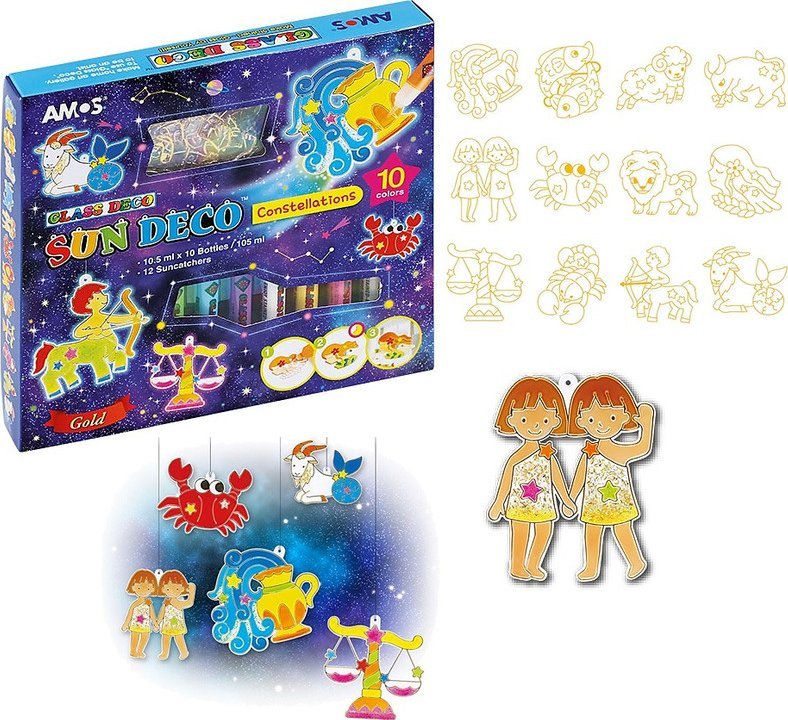 Amos Farby witrażowe 10 kolorów gwiazdozbiory AMOS