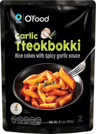 Chung Jung One Garlic Tteokbokki, kluski ryżowe w sosie czosnkowo-paprykowym 260g - O'Food