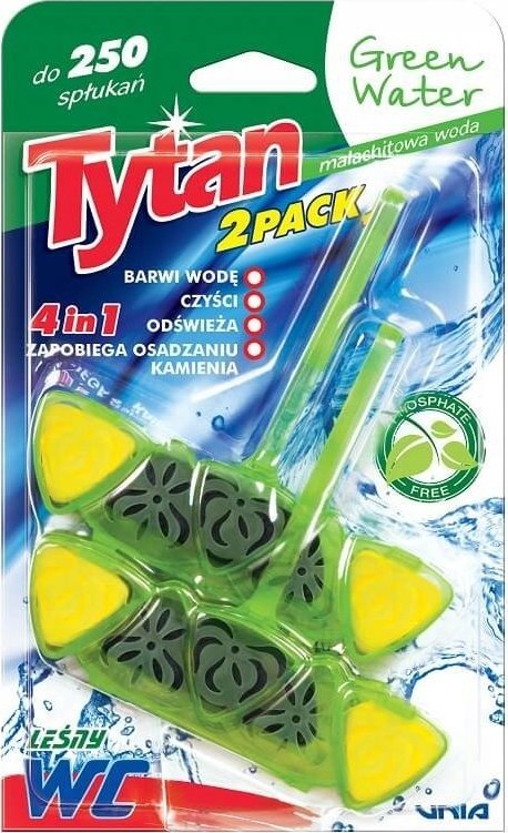 Tytan 4w1 KOSTKA DO WC TYTAN GREEN WATER 2x40g