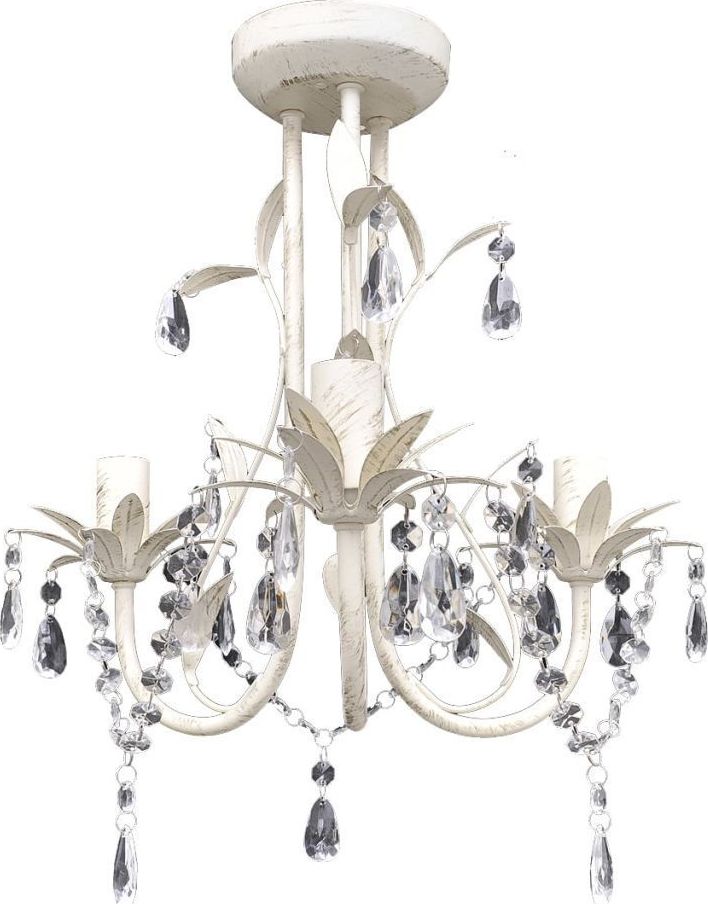 Lampa wisząca Lumes Biały szykowny żyrandol z kryształami - E970-Kings (E11199vidaxl_240686) - 11199