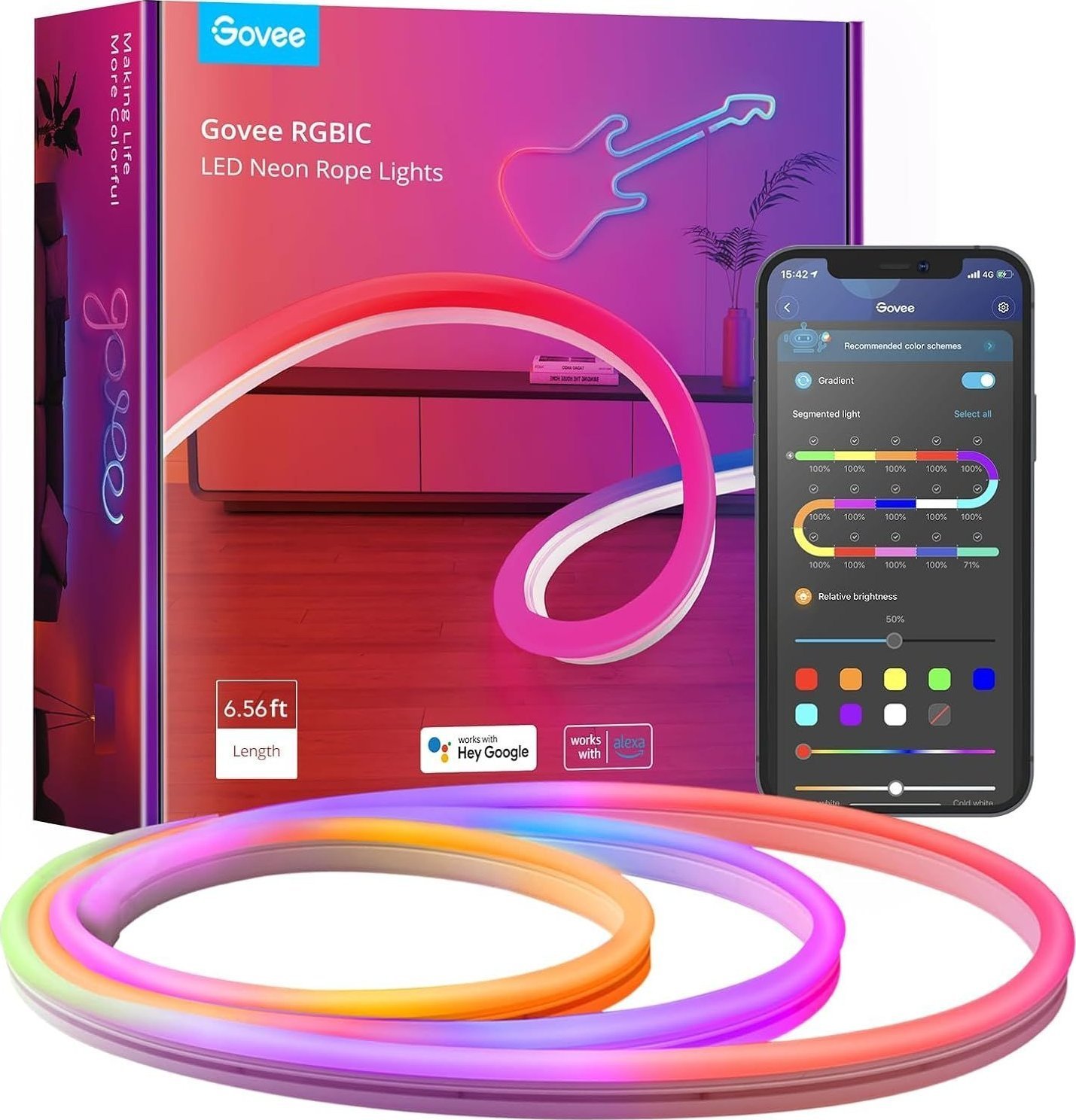 Govee Govee Neon SMART ohebný LED pásek - RGBIC - 2m