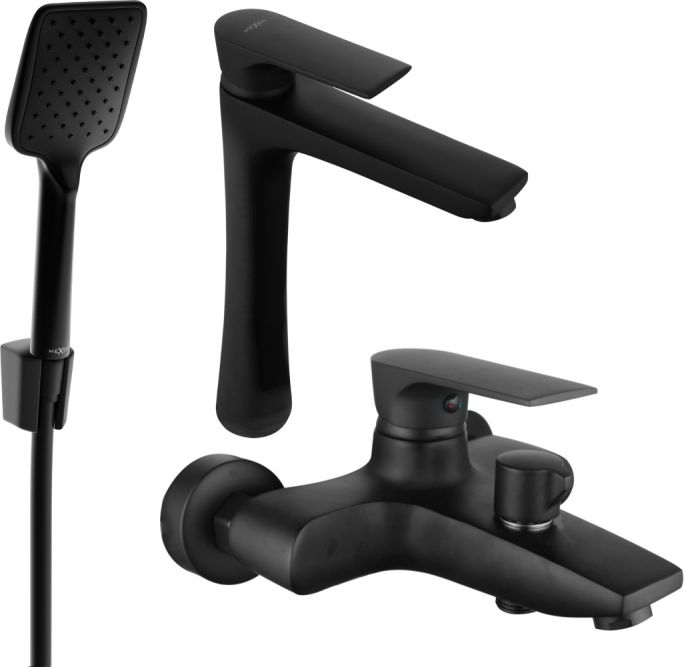 Mexen Mexen Axel R62 zestaw wannowy, czarny - 73813R62-70