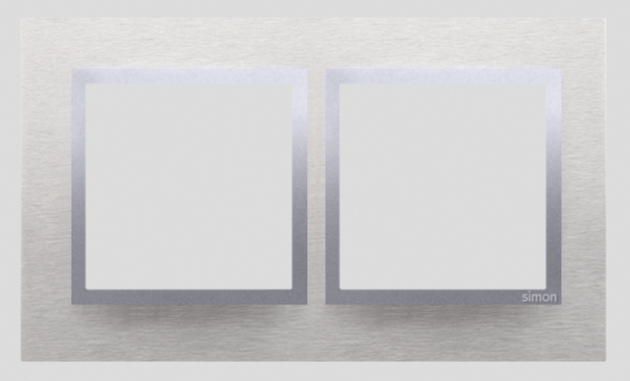 Kontakt-Simon Ramka podwójna SIMON54 NATURE metalowa inox klasyczny - DRN2/77