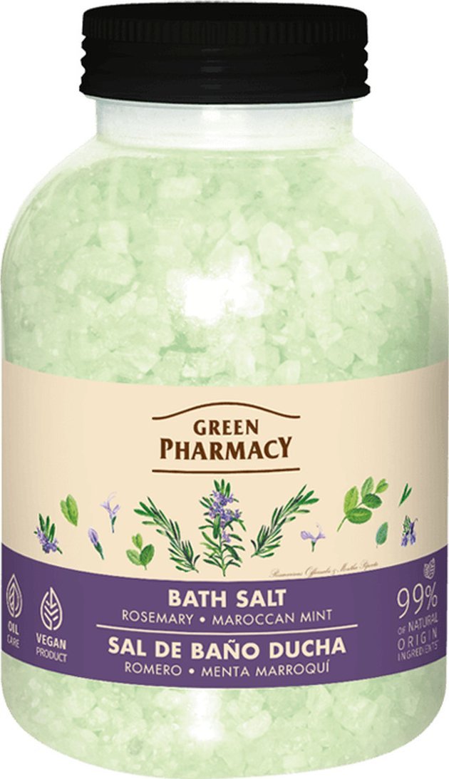 Green Pharmacy Sól do kąpieli Rozmaryn + Mięta marokańska 1000g