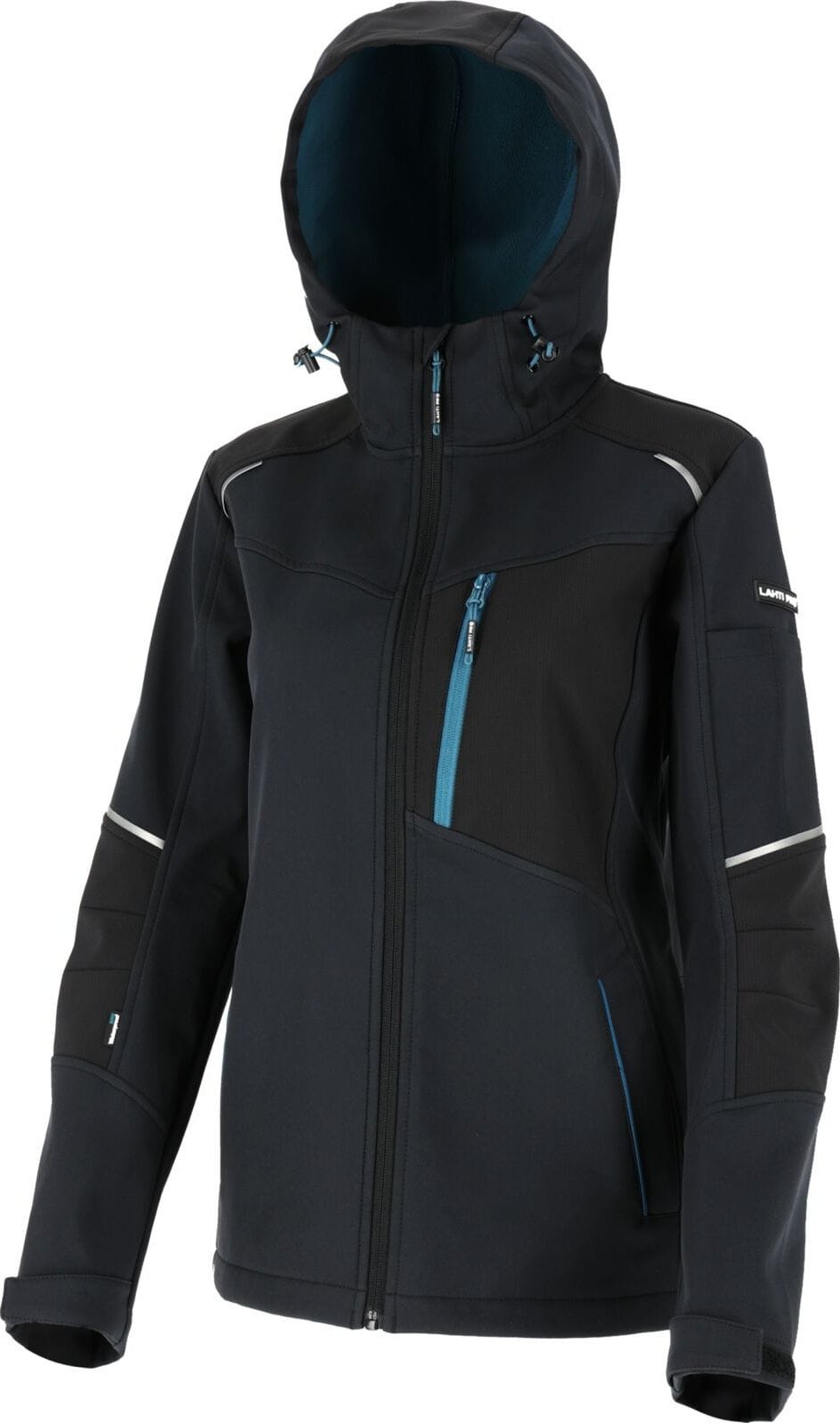 4f KURTKA SOFTSHELL Z KAPT. DAMSKA CZAR.-TURKUS., "XL",CE,LAHTI